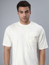 Cream Chest Pocket Oversized Tshirt
