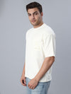 Cream Chest Pocket Oversized Tshirt