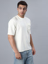 Cream Chest Pocket Oversized Tshirt