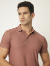 Pink Textured Polo Tshirt