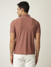 Pink Textured Polo Tshirt