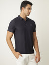 Dark Navy Popcorn Polo Tshirt