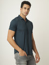 Navy Blue Self Checked Shirt