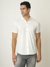 White Self Textured Seamless Shirt