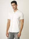 White Self Textured Seamless Shirt