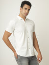 White Self Textured Seamless Shirt