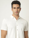 White Self Textured Seamless Shirt