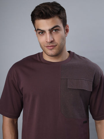 Wine Patch Pocket Oversized Tshirt