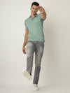 Mint Green Twill Polo Tshirt