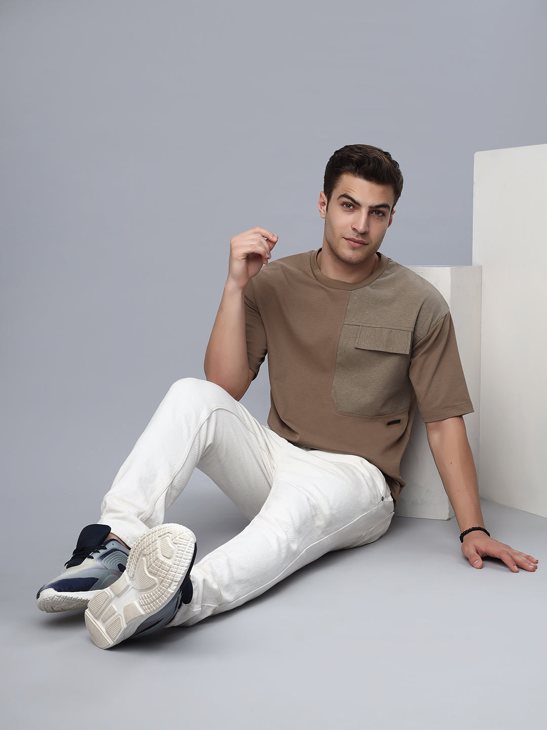 Brown Chest Patch Oversized Tshirt