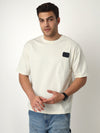 Beige Technical Drop Shoulder Tshirt