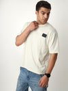 Beige Technical Drop Shoulder Tshirt