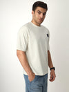 Beige Technical Drop Shoulder Tshirt