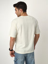 Beige Technical Drop Shoulder Tshirt