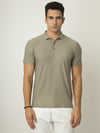 Khakhi Textured Polo Tshirt