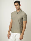 Khakhi Textured Polo Tshirt
