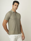 Khakhi Textured Polo Tshirt