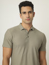 Khakhi Textured Polo Tshirt