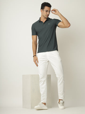 Dark Green Popcorn Polo Tshirt