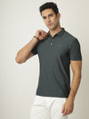 Dark Green Popcorn Polo Tshirt