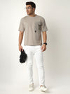 Grey Patch Pocket Oversized Tshirt