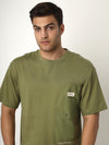 Army Green Patch Oversized Tshirt