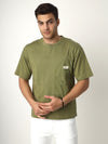 Army Green Patch Oversized Tshirt