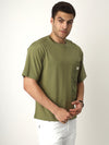 Army Green Patch Oversized Tshirt