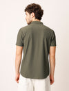 Green Self Striped Shirt