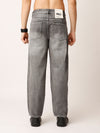 Grey Washed Straight Fit Jeans