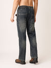 Blue Washed Straight Fit Jeans