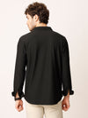 Black Self Striped Stretch Shirt
