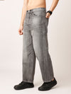 Grey Washed Straight Fit Jeans