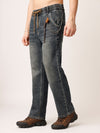 Blue Washed Straight Fit Jeans