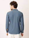 Slate Blue Self Striped Shirt
