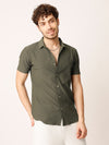 Green Self Striped Shirt