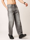 Grey Washed Straight Fit Jeans