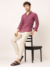 Majenta Fine Self Striped Shirt