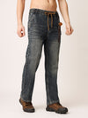 Blue Washed Straight Fit Jeans