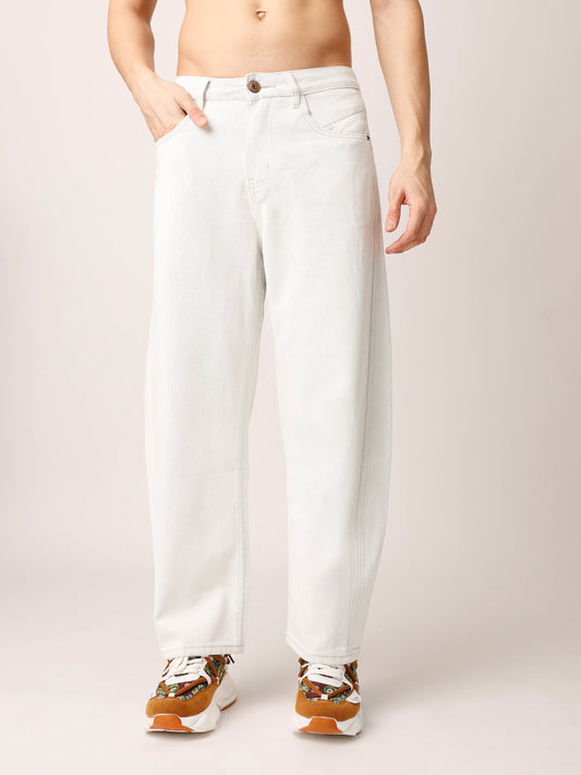 Beige Baggy Fit Jeans