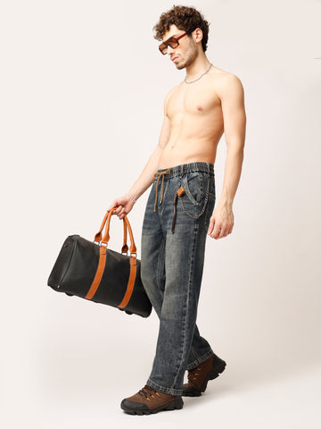 Blue Washed Straight Fit Jeans