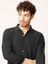 Black Pin Striped Stretch Shirt