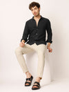 Black Pin Striped Stretch Shirt