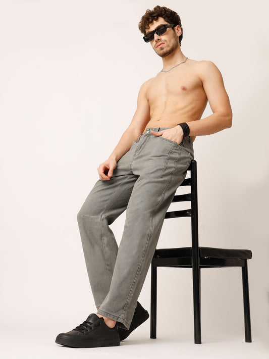 Grey Straight Fit Jeans