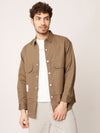 Brown Over Shirt Shacket