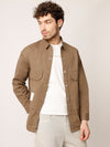 Brown Over Shirt Shacket