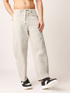 Beige Baggy Fit Jeans