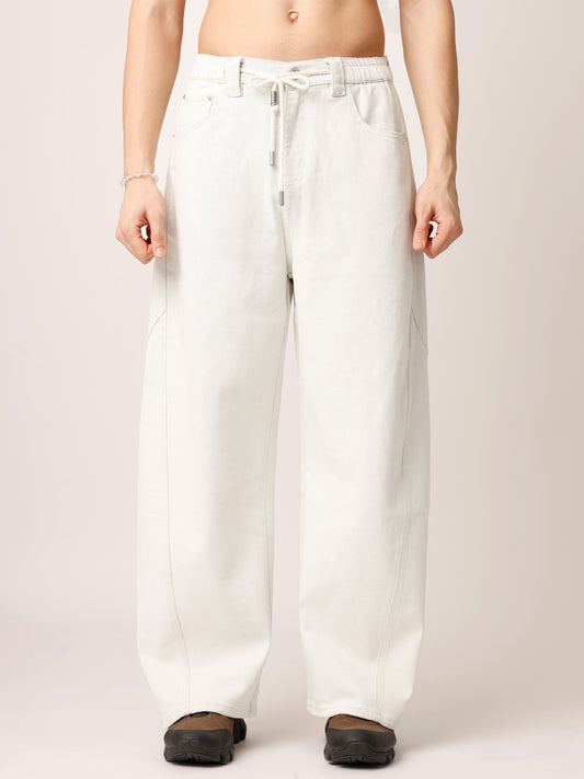 Beige Baggy Fit Jeans