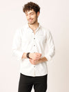 White Self Striped Stretch Shirt