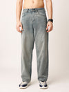 Blue Washed Straight Fit Jeans
